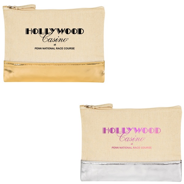 JH9494 Cotton Cosmetic Bag With Metallic Accent...